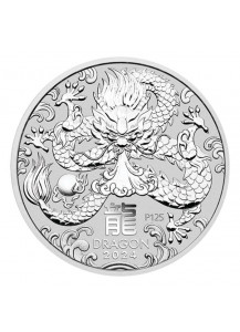 Australien 2024 Jahr des Drachen Lunar Serie III Silber 2 oz 