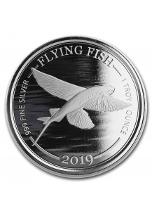 Barbados 2019  Flyingfish - Fliegender Fisch  Silber 1 oz