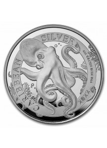 Barbados 2022 Karibischer Octopus Silber 1 oz