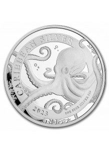 Barbados 2023 Karibischer Octopus Silber 1 oz