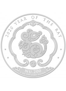 Bhutan 2020  Lunar Ratte - Maus Silber 1 oz