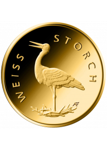 BRD 2020   WEISSSTORCH - Storch  Serie: Heimische Vögel 20 € Goldmünze F = Stuttgart