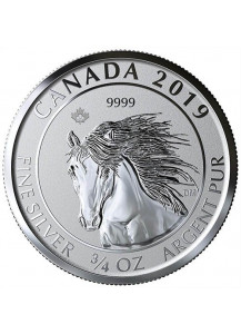 Canada 2019 Pferd - Wildpferd Silber 3/4 oz Reverse Proof