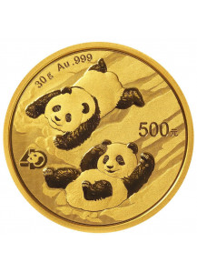 China 2022  Panda  40 Jahre Jubiläum  Gold 30 g