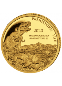 Kongo  2020 T-Rex  - Dinosaurier Tyrannosaurus Rex Gold 0,5 g  Congo