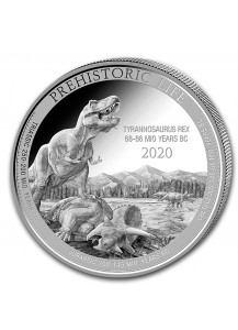 Kongo  2020 T-Rex  - Dinosaurier Tyrannosaurus Rex  Silber 1 oz   Congo