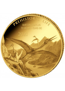 Kongo  2021 Quetzalcoatlus - Dinosaurier  Gold 0,5 g  Congo