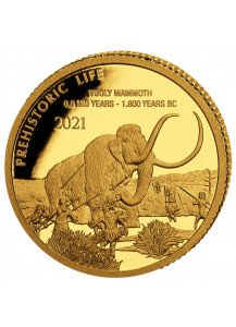 Kongo  2021 WOLLMAMMUT - Dinosaurier  Gold 0,5 g  Congo