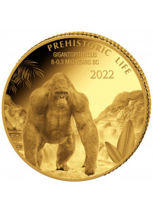 Kongo  2022 Gigantopithecus - Dinosaurier  Gold 0,5 g  Congo