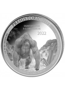 Kongo  2022  Gigantopithecus - Dinosaurier  Silber 1 oz  Congo