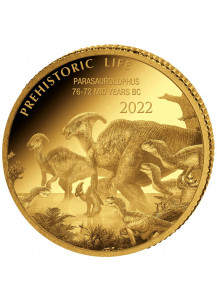 Kongo  2022 PARASAUROLOPHUS - Dinosaurier  Gold 0,5 g  Congo