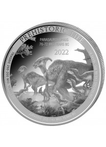 Kongo  2022  PARASAUROLOPHUS - Dinosaurier  Silber 1 oz  Congo