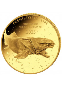 Kongo  2023 DUNKLEOSAURUS  - Dinosaurier  Gold 0,5 g  Congo