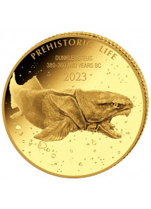 Kongo  2023 DUNKLEOSAURUS  - Dinosaurier  Gold 0,5 g  Congo