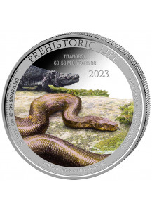 Kongo  2023 TITANOBOA  - Dinosaurier FARBE  Silber 1 oz  Congo
