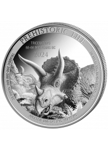Kongo  2024 TRICERATOPS  - Prehistoric Life II  Silber 1 oz  Congo