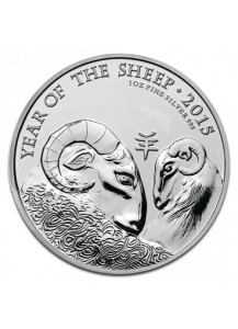 UK 2015 Lunar Schaf - Ziege  1 oz Silber