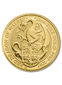 GB 2017   Queens Beast  Red Dragon - Roter Drache von Wales Gold 1 oz   