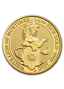 GB 2020   Queens Beast  The White Lion of Mortimer  Gold 1/4 oz   