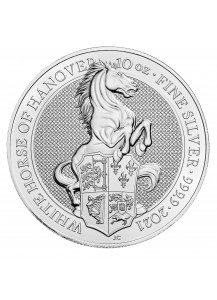 GB 2021   Queens Beast  The White Horse of Hannover  Silber 10 oz  