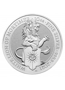 GB 2021   Queens Beast  White Lion of Mortimer  Silber 10 oz