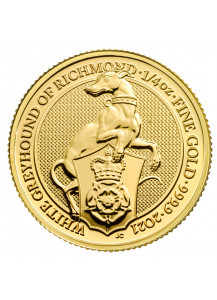 GB 2021   Queens Beast  White Greyhound  Gold 1/4 oz   