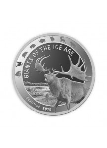 Ghana 2019  Riesenhirsch - Giants of the Ice Age  Silber 1 Kilo