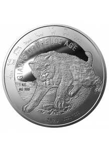 Ghana 2020  Säbelzahnkatze - Giants of the Ice Age  Silber 1 Kilo