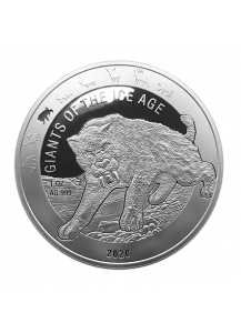 Ghana 2020 Säbelzahnkatze  -  Giants of the Ice Age  Silber 1 oz