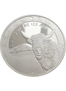 Ghana 2021 Auerochse  -  Giants of the Ice Age  Silber 1 oz