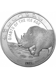 Ghana 2021 Wollnashorn - Giants of the Ice Age  Silber 1 Kilo