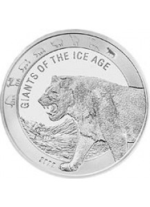 Ghana 2022 HÖHLENLÖWE  -  Giants of the Ice Age  Silber 1 oz