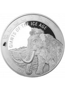 Ghana 2019  Wollmammut - Giants of the Ice Age  Silber 1 Kilo