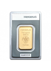 GOLDBARREN 1 oz Heraeus im Blister