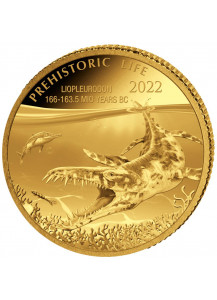 Kongo  2022  LIOPLEURODON - Dinosaurier  Gold 0,5 g  Congo