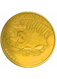Neuseeland 2021  Brauner Kiwi  Gold 1/4 oz