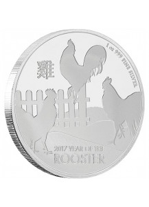 Niue 2017 Lunar Hahn 1 oz Silber