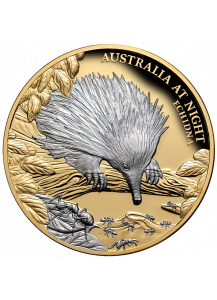 Niue 2020  Echidna - Ameisenigel Serie: Australien bei Nacht Gold mit Platin