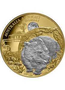 Niue 2021  WOMBAT  Serie: Australien bei Nacht Gold mit Platin 1 oz  