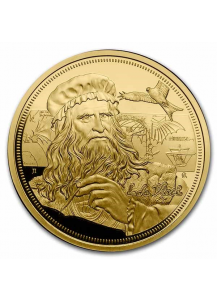 Niue 2021    Icons of Inspiration - da Vinci  Gold 1 oz   PP polierte Platte