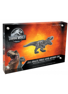 Niue 2021  JURASSIC WORLD T-Rex Shaped Antique Finish  Silber 2 oz 