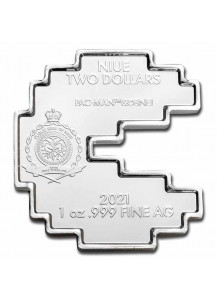 Niue 2021   PAC MAN SHAPED  Silber 1 oz   