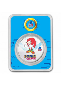 Niue 2021 Sonic - KNUCKLES  Silber 1 oz FARBE + BLISTER