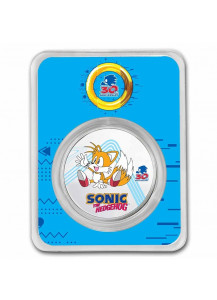 Niue 2021 Sonic - TAILS  Silber 1 oz FARBE + BLISTER