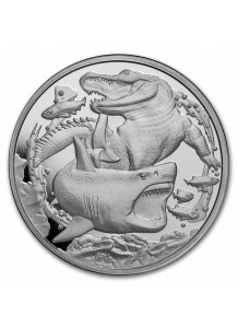 Niue 2022 Apex Predators: SHARK VS CROCODILE Silber 1 oz 