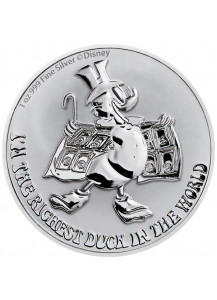 Niue 2022  Scrooge McDuck  - Dagobert Duck 75. Jubiläum Silber 1 oz   