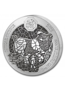 Ruanda 2019 Jahr des Schweines Lunar-Serie 1 oz Silber