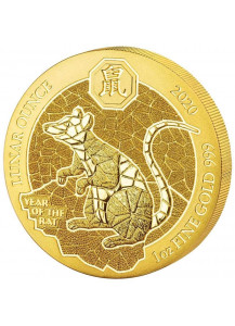 Ruanda 2020    Jahr der Ratte - Maus Lunar-Serie Gold 1 oz 