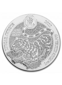 Ruanda 2022   Jahr des Tigers Lunar-Serie 1 oz Silber