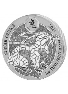 Ruanda 2023   Jahr des Hasen Lunar-Serie 1 oz Silber